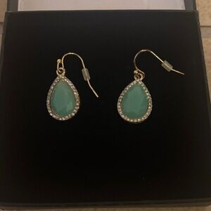 Elegant Gold and turquoise Teardrop Earrings